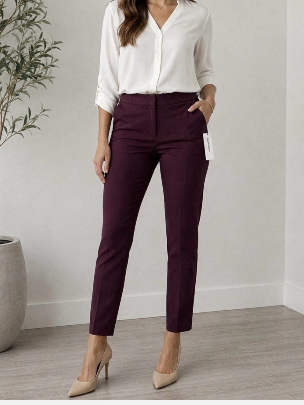 Liz Claiborne Plum Slim Ankle Pants